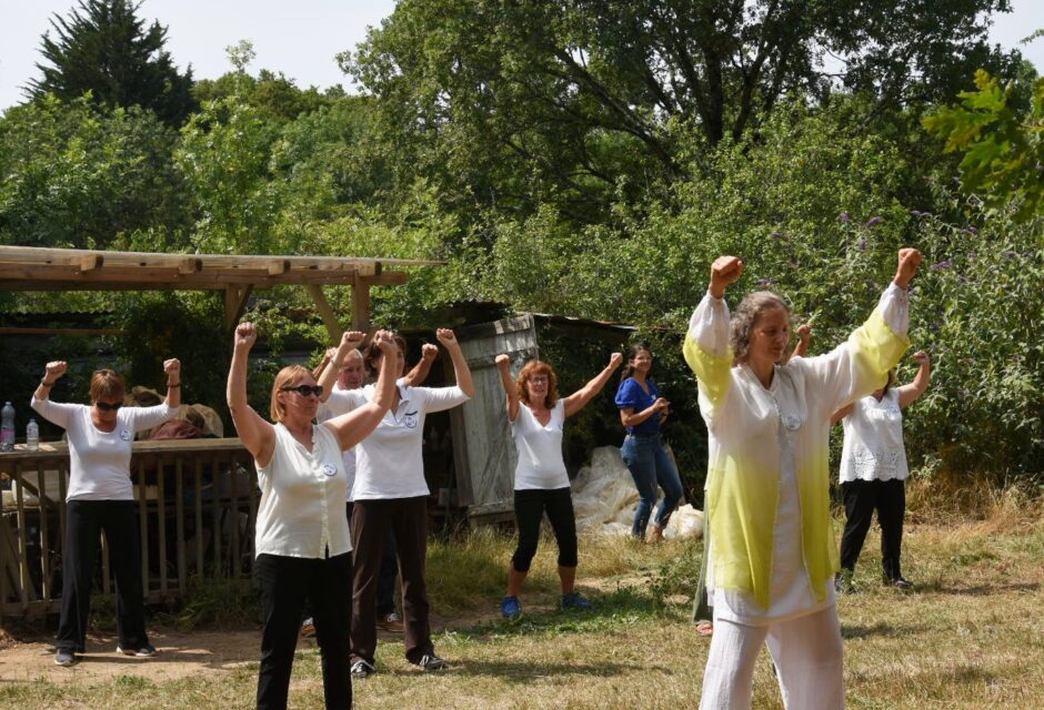demonstration qi gong association ect au jardin collectif de la coutelliere à Saint-Herblain et Couëron. photographe Juliette Grall